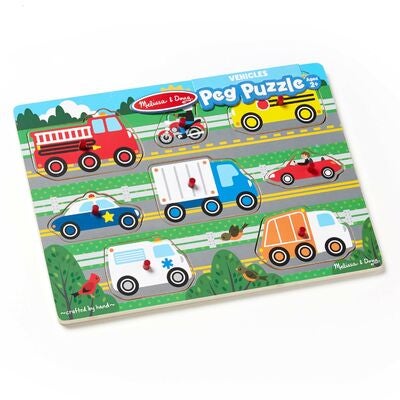 Melissa & Doug Knottepuslespill Av Tre Kjøretøy 8 Deler