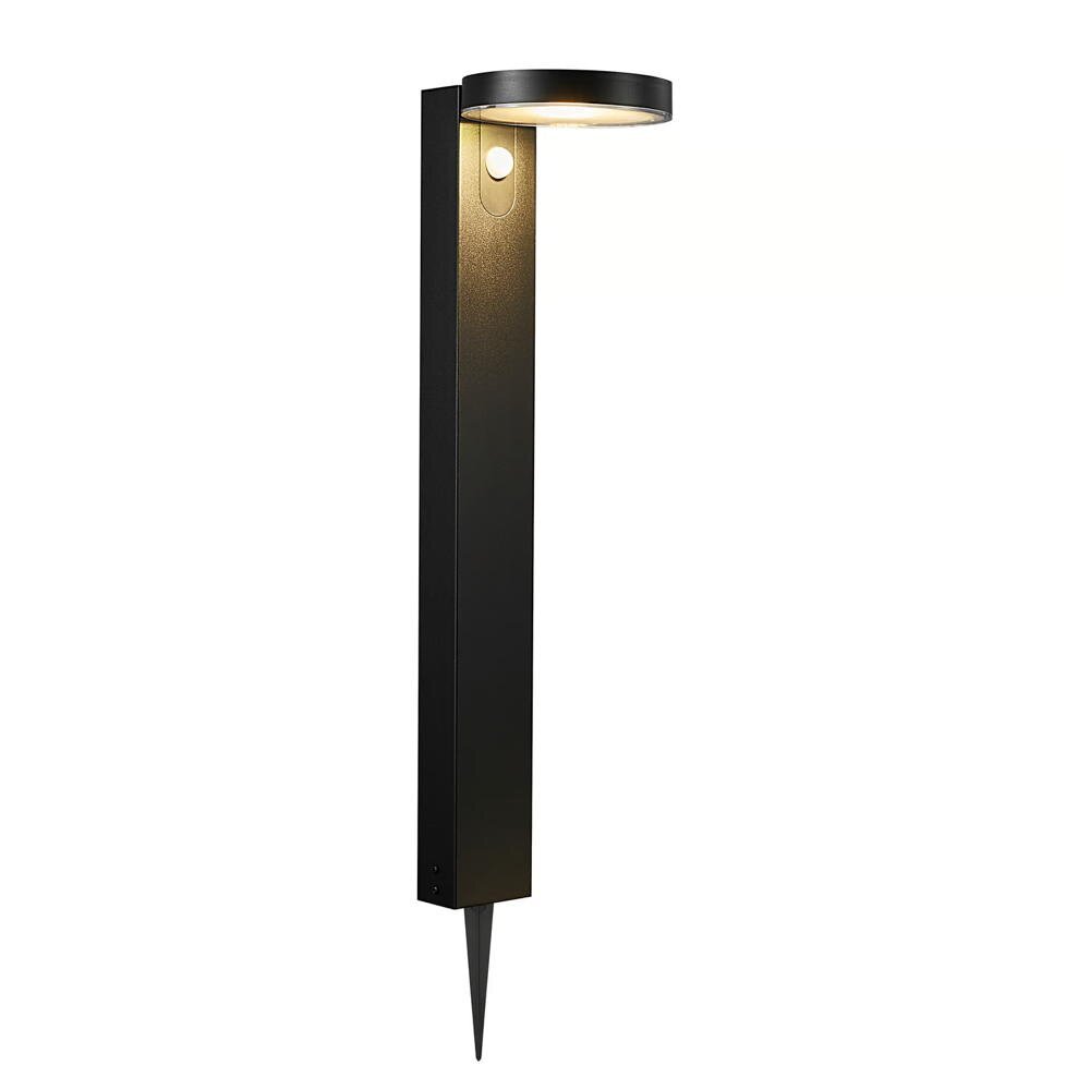 Rica LED solar padverlichting in zwart, 5W, 480lm, IP44, met bewegingsmelder, rond