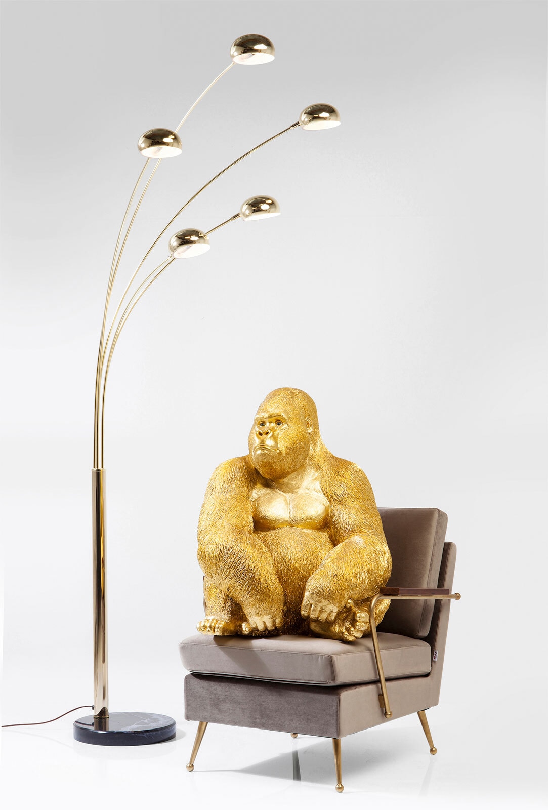 KARE DESIGN Dekofigur GORILLA goldfarbig