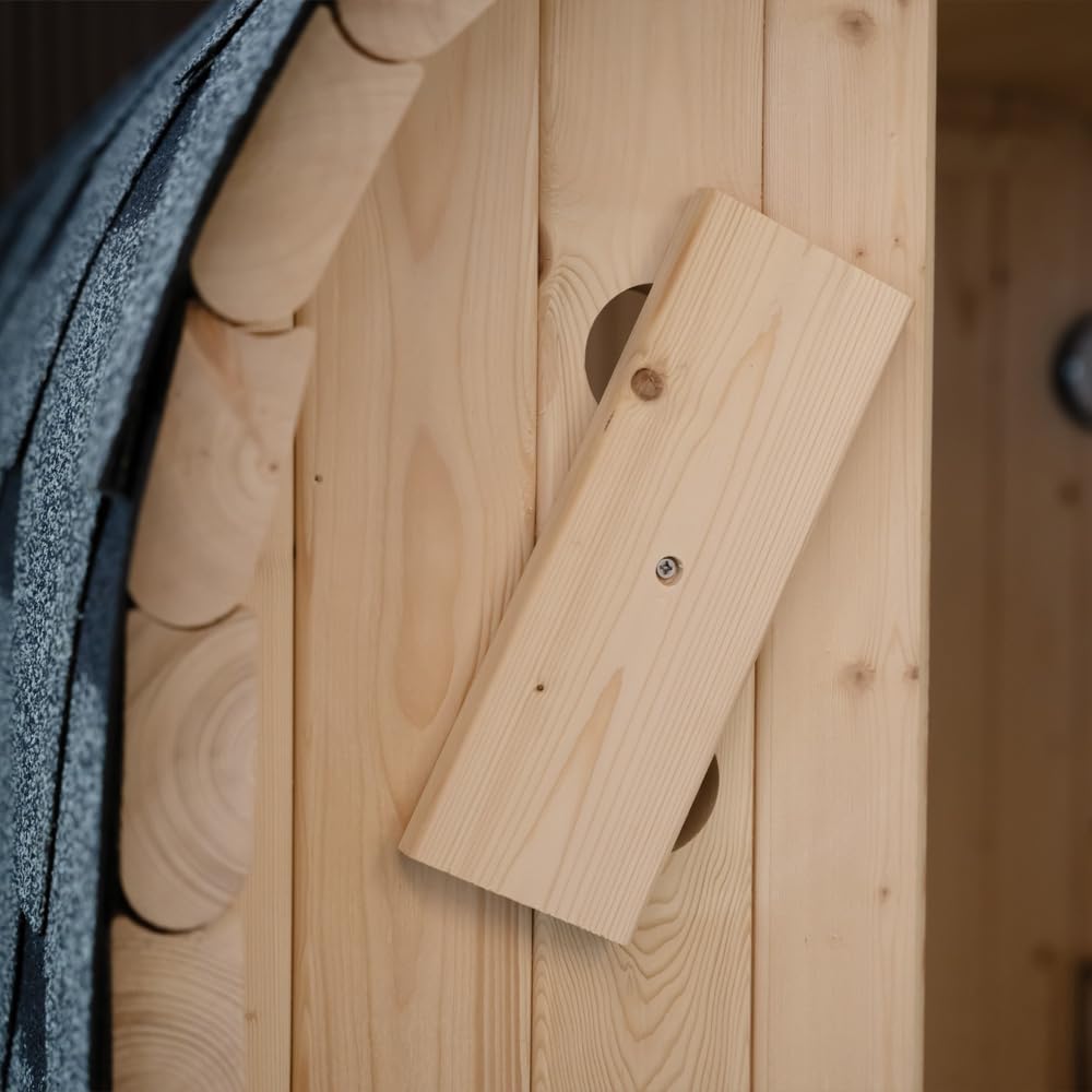 Home Deluxe Outdoor Sauna Cube S - Maße: ca. 194 cm x 120 cm, Holz: Fichtenholz - inkl. Saunaofen und Saunazubehör I Gartensauna, Außensauna, Sauna Fass für 2 Personen