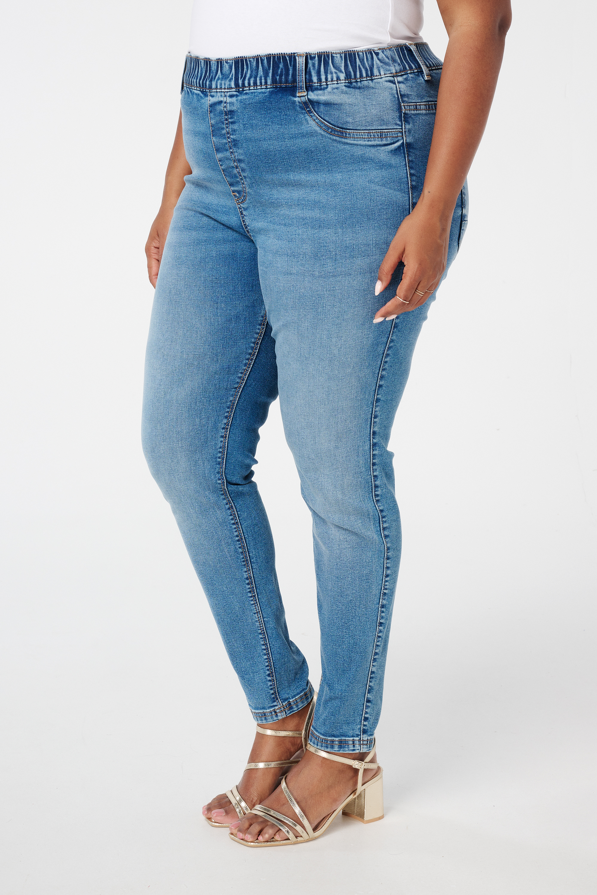 Tregging met denim look Stonewash Denim