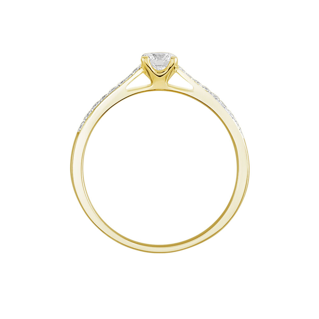Bague Solitaire Hemera Or Jaune Diamant Synthetique