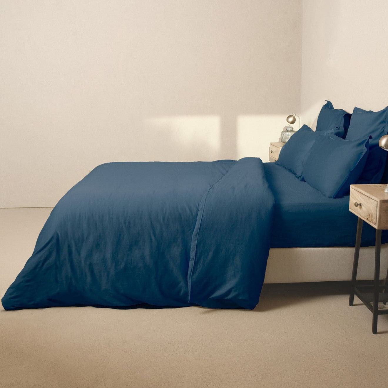 Febronie Drap plat en Satin de Coton Julia bleu