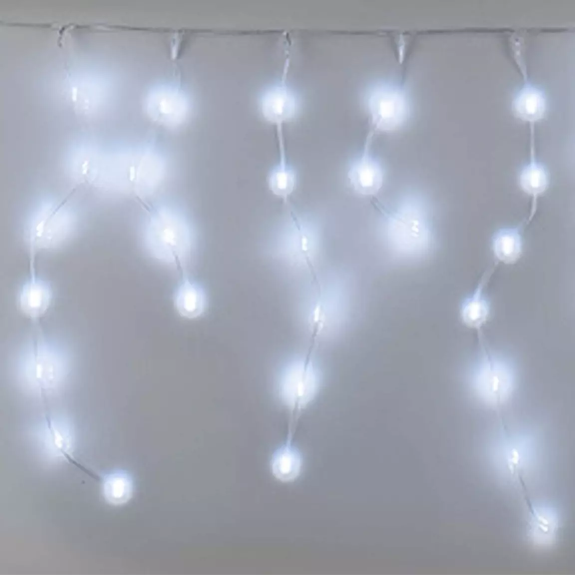 Stalactite lumineuse 7,10 m 360 LED câble transparent Icicle Blanc froid