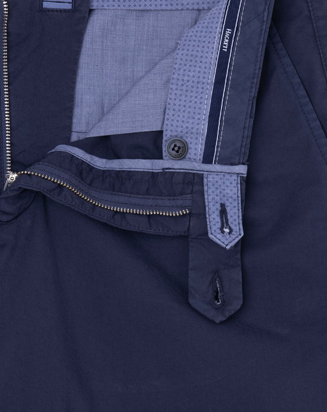 Hackett London Bermuda en Twill Regular Fit uni bleu