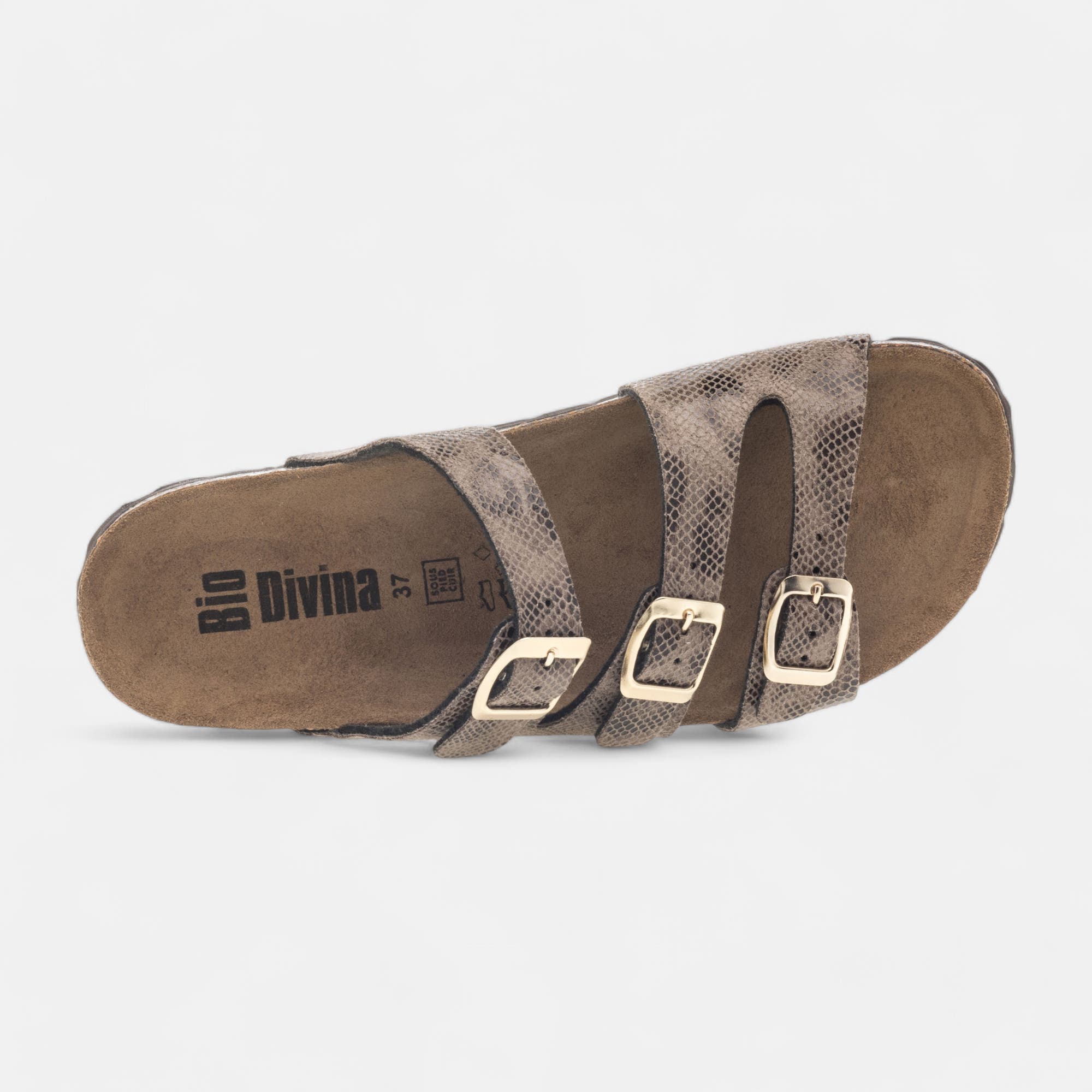 Mules semelle liège Femme marron