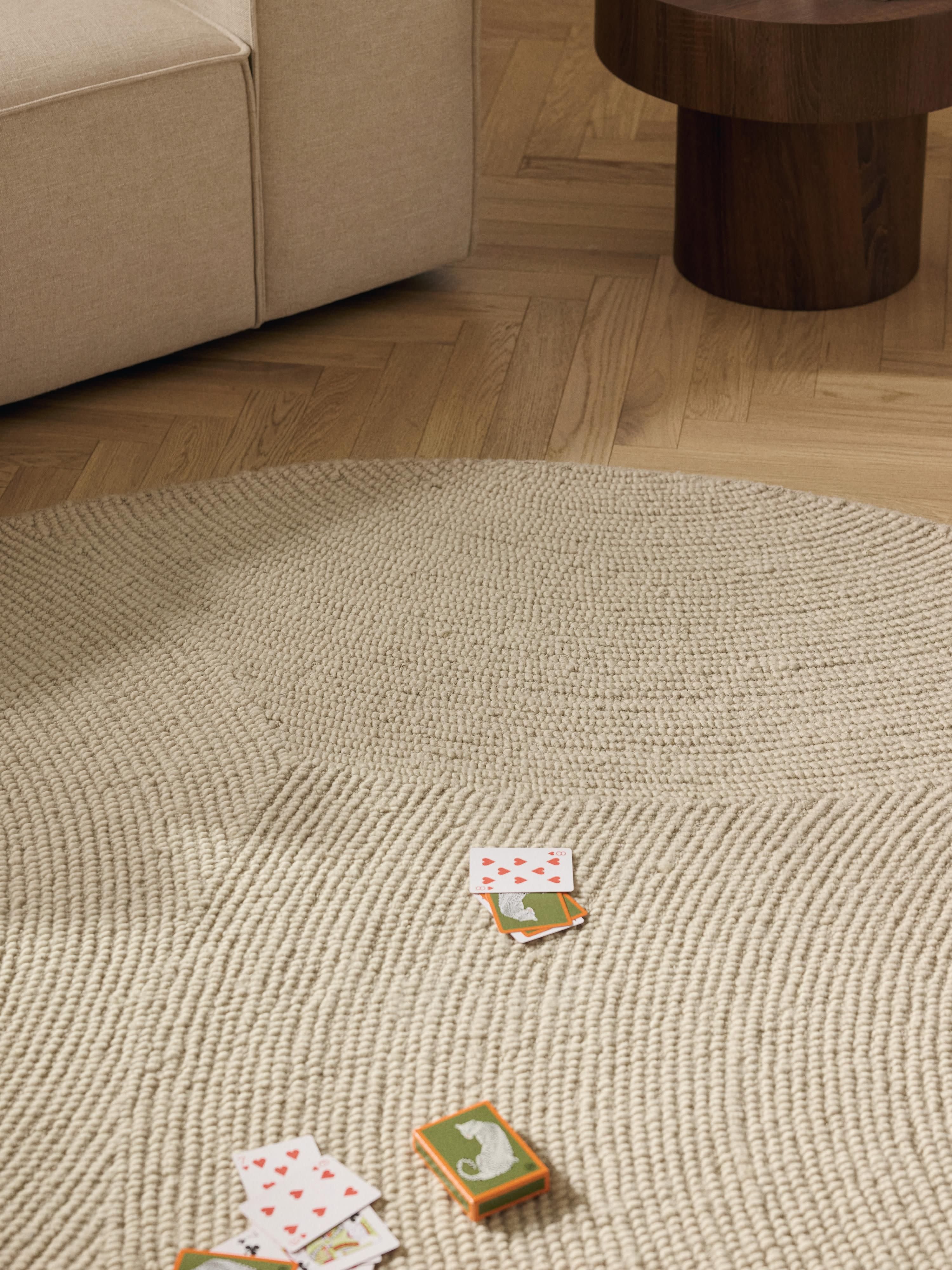 Rond wollen vloerkleed Eleni, handgetuft