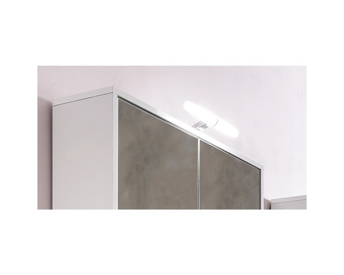 LED-strip chroom, vast ingebouwde LED, 6 W, 1-lichts, zilver