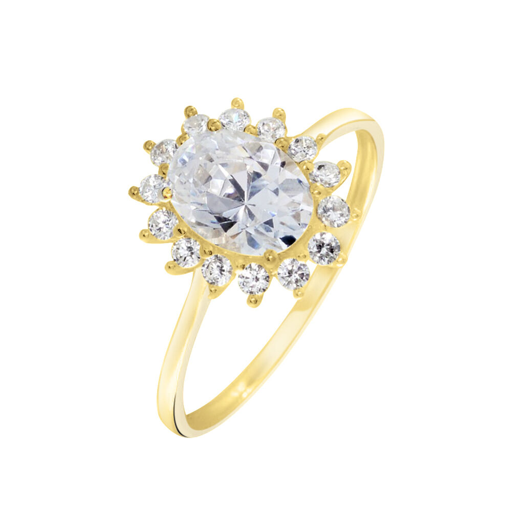 Bague Or Jaune Emilius  Oxyde De Zirconium