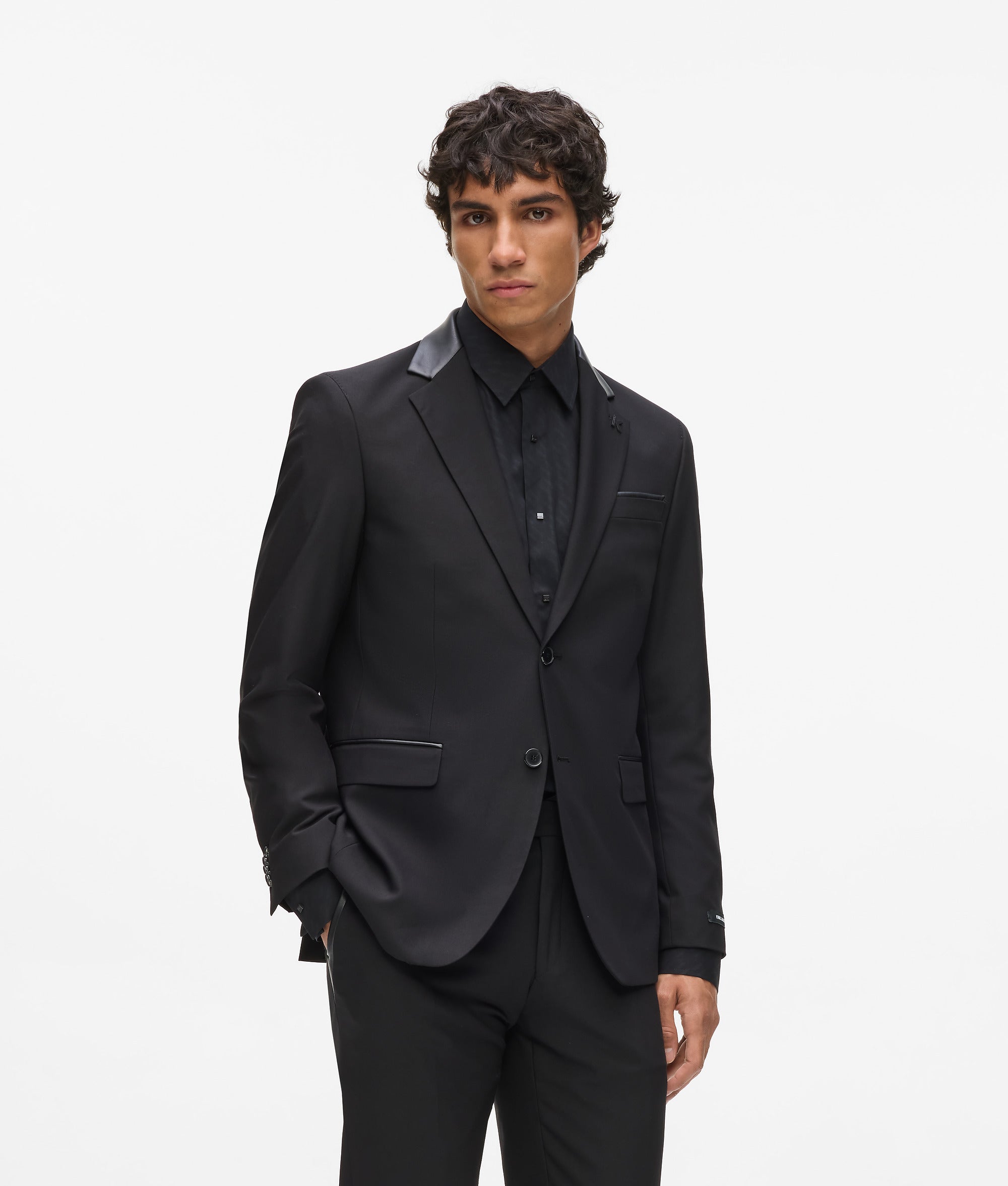 Kunstleer blazer met details