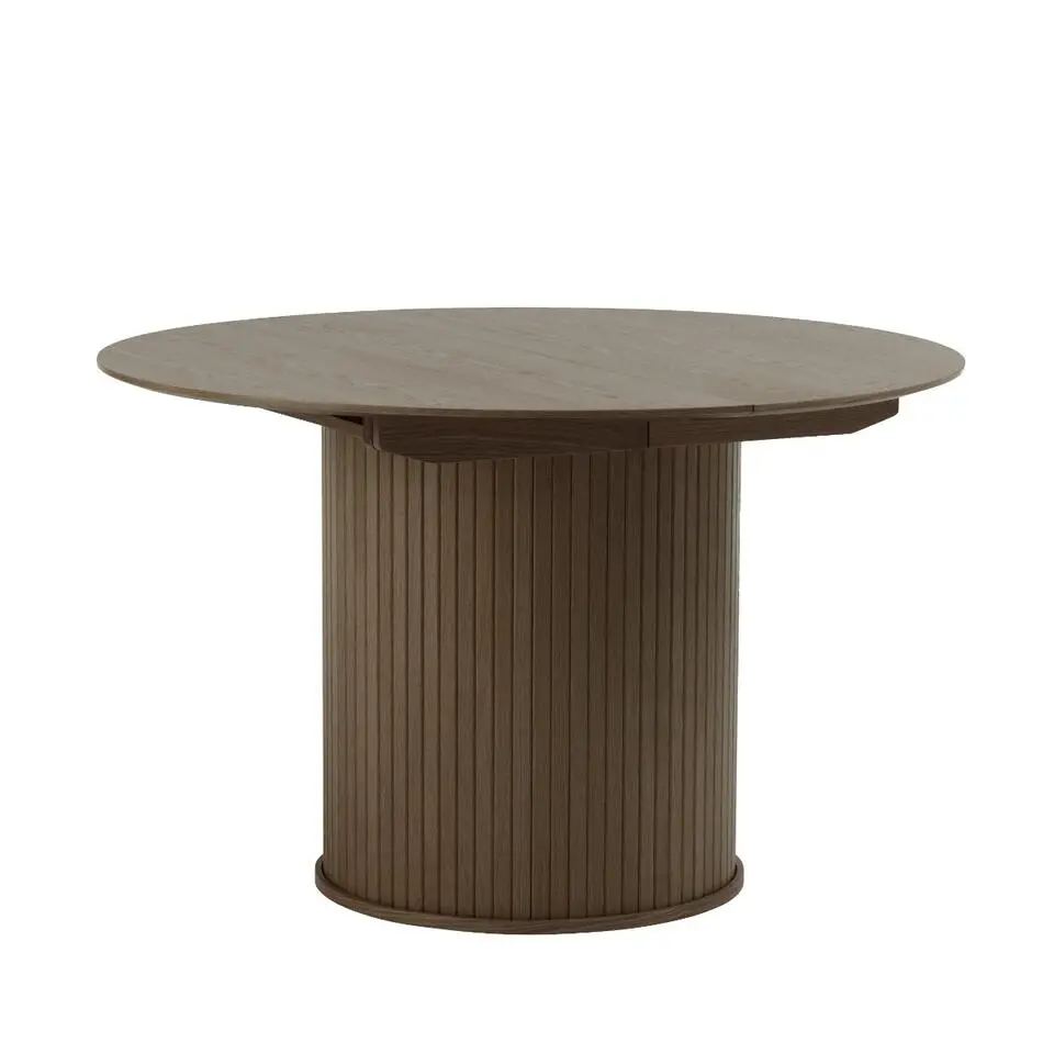 Eettafel Rond Donkerbruin - Uitschuifbaar - Ø120-167cm - Nola