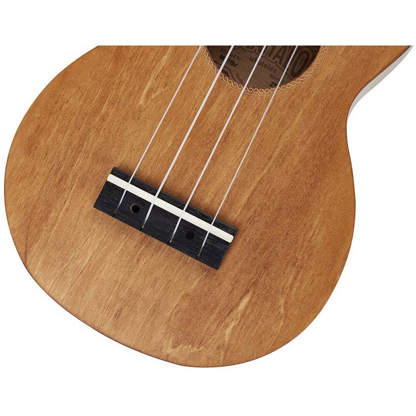 Mahalo MS1TBR Slimline Series sopraan ukelele transparent brown