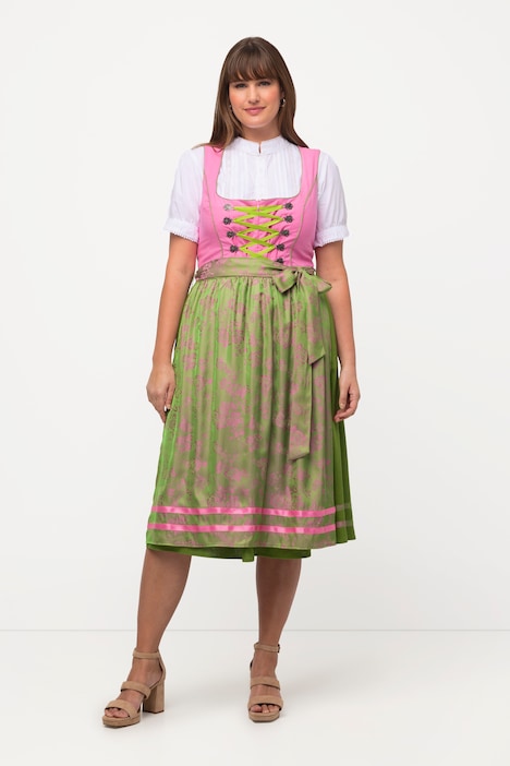 Dirndl, Schnürung, Carree-Ausschnitt, ärmellos