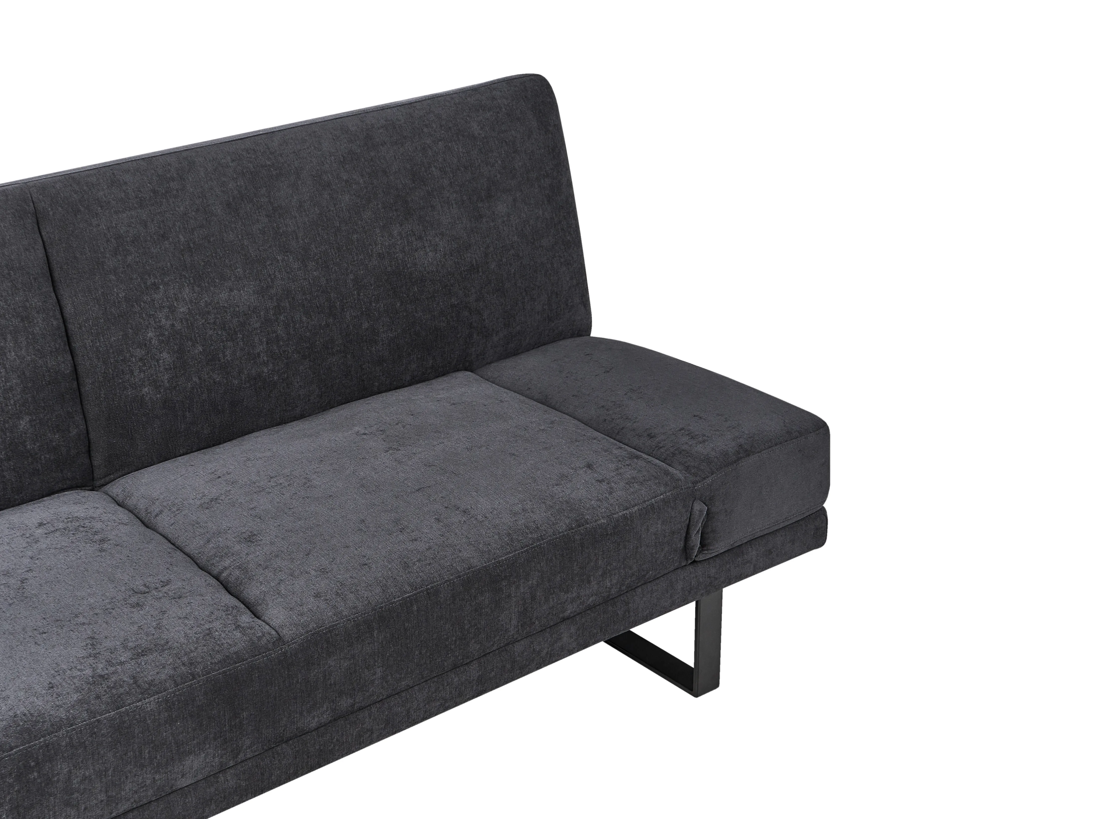 Slaapbank 2-zits YORK Chenille Zwart