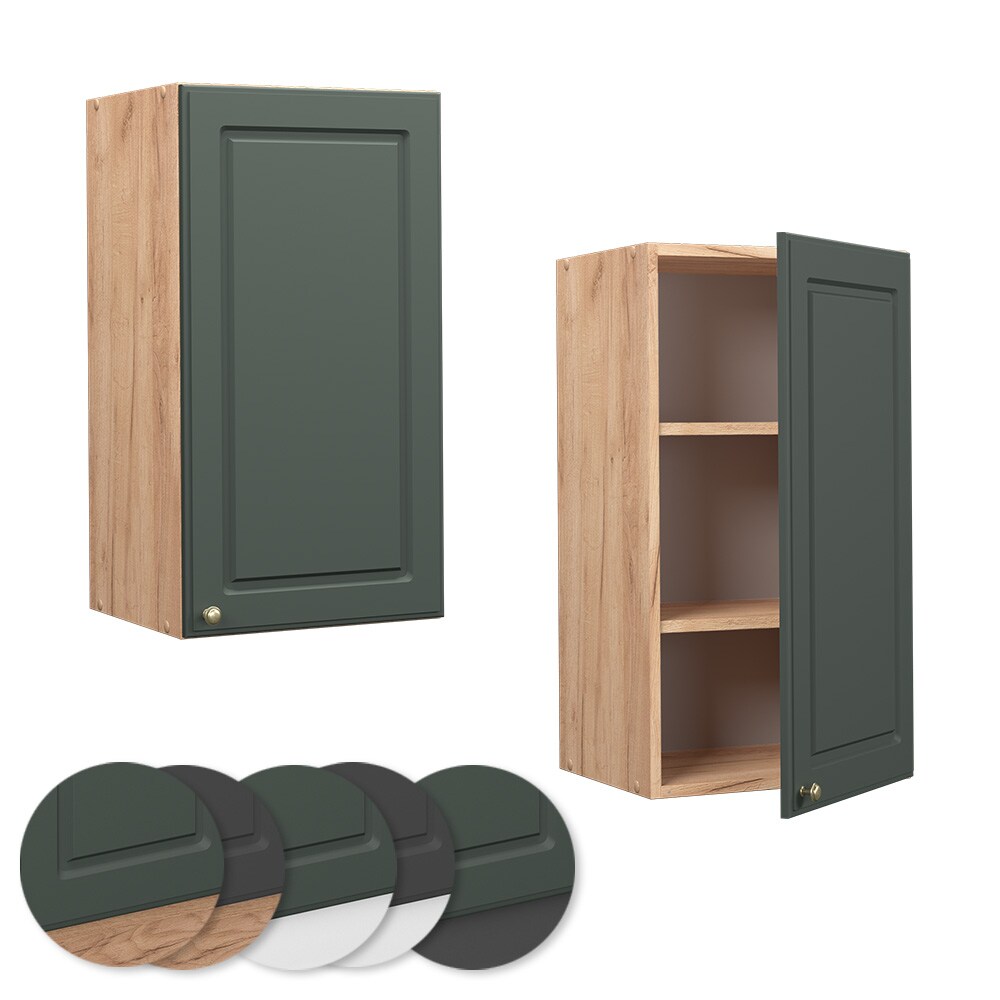 Vicco Hängeschrank Küchenschrank Küchenmöbel Fame-Line Eiche Grün-Gold Landhaus 40 cm Küche Einbauküche Hängeschrank Drehtür Einlegeboden Küchenzeile