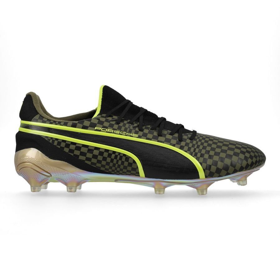 PUMA King Ultimate X Porsche FG/AG - Olive Drab/Noir/Doré ÉDITION LIMITÉE