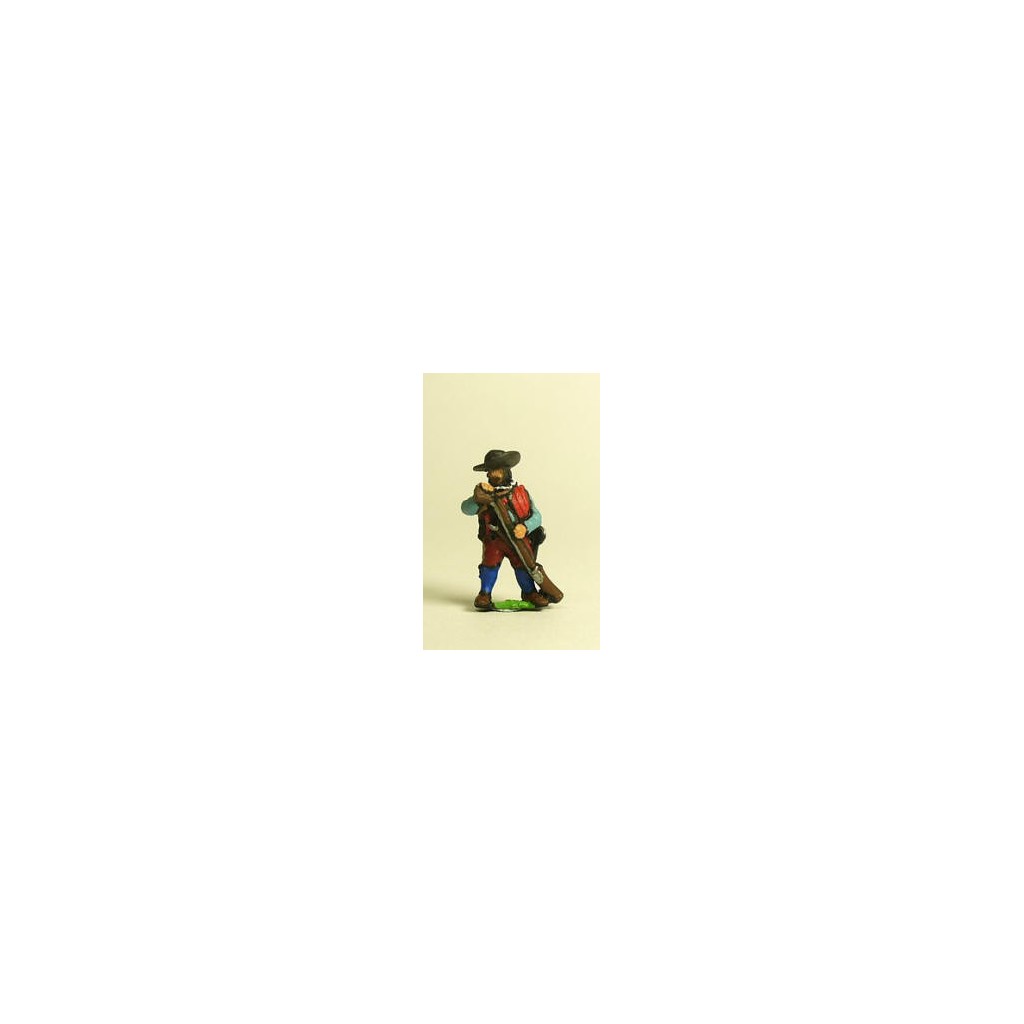 Spanish & English 1559-1605AD: Musketeer in Hat, loading