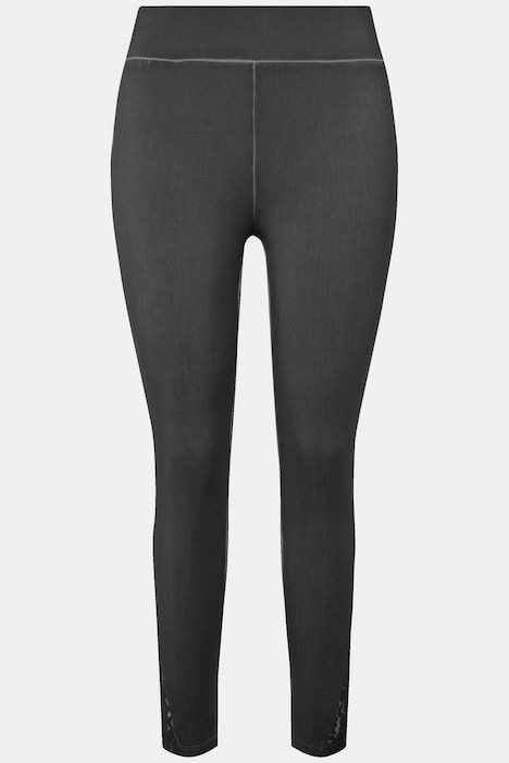 Leggings, Tight Fit, cold dyed, Spitze am Saum