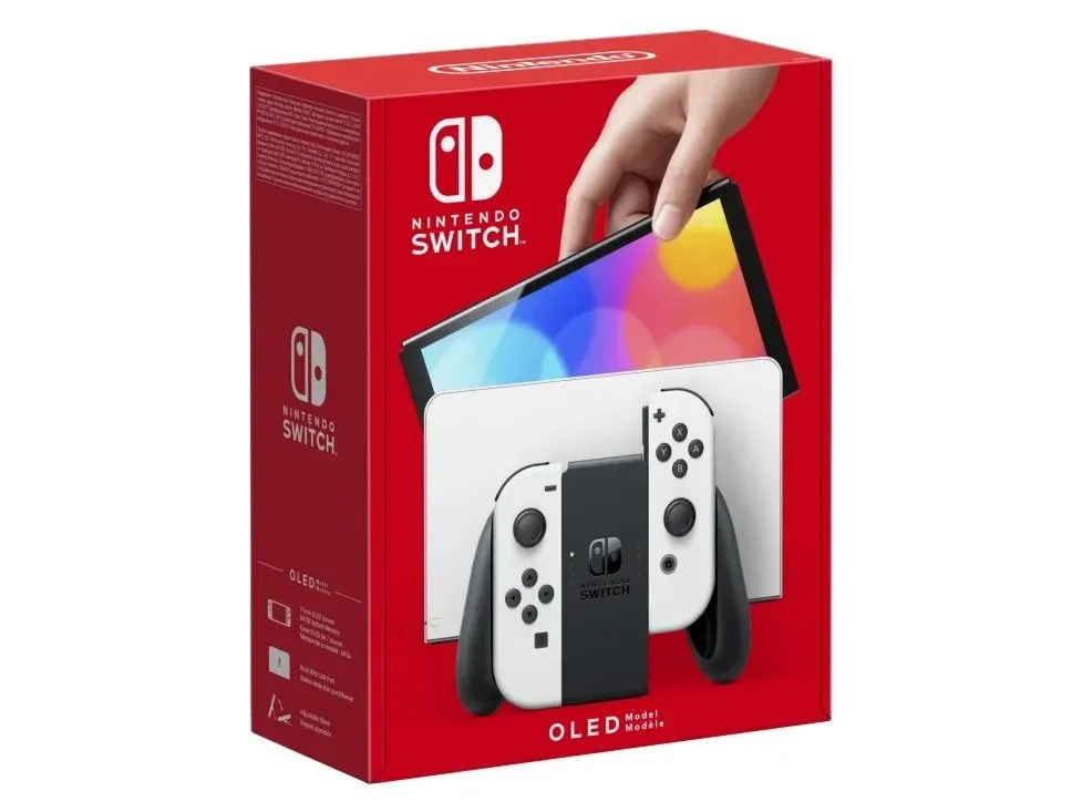 Nintendo | Switch OLED - Spilkonsol - Full HD - 64GB - Hvid | Inkl. 2 x Joy-Con (Hvid)
