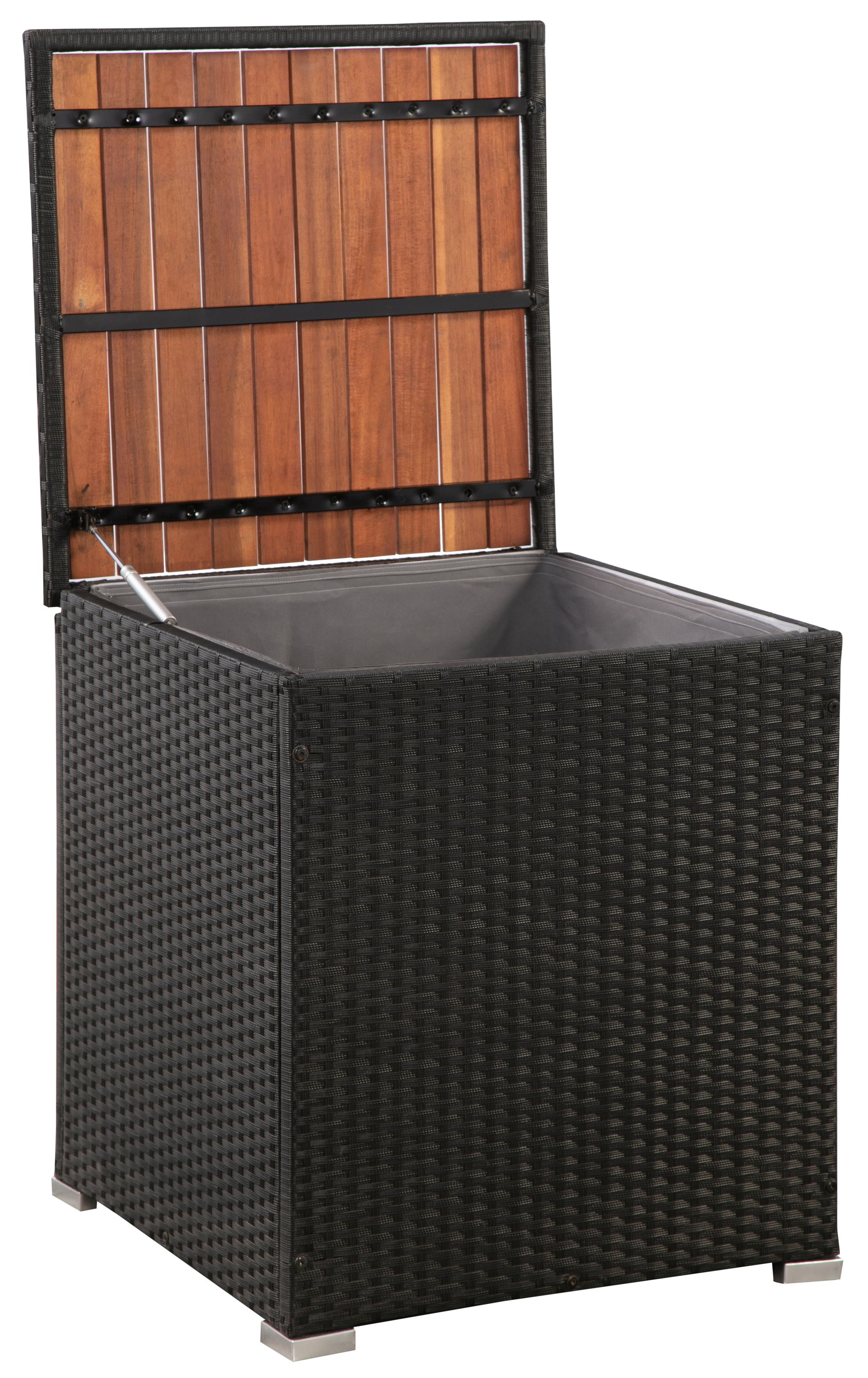 Rattanlounge SENJA schwarz/beige