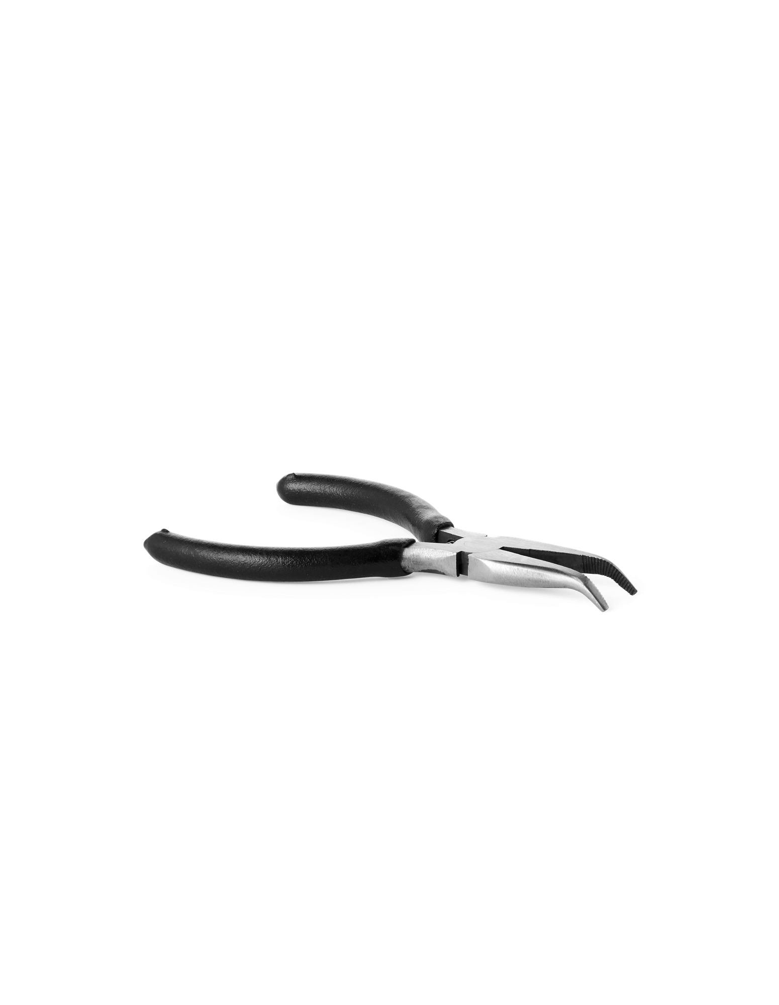 Bøjet spidstang | Jern/polypropylen. 13 cm. | Silver, Black