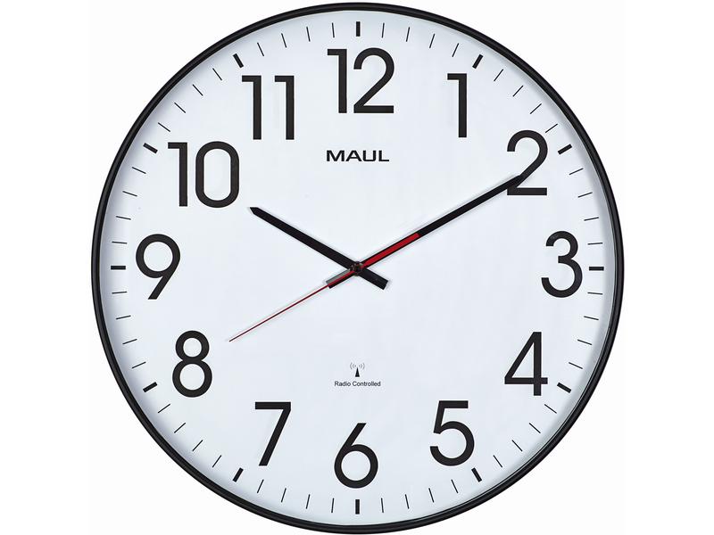 Maul Wanduhr Climb Ø 47 cm Schwarz Analoge Funkuhr