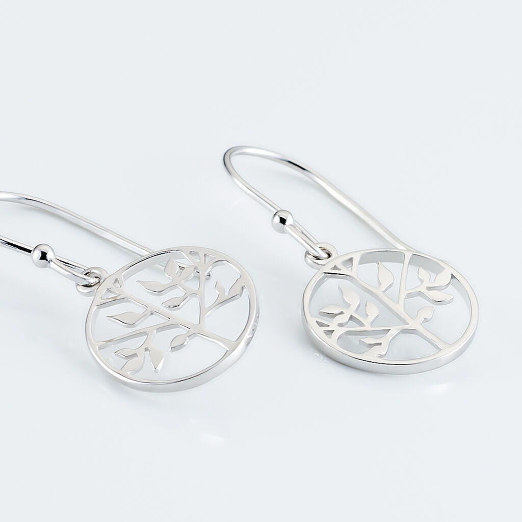 Boucles D'oreilles Pendantes Mely Argent Blanc