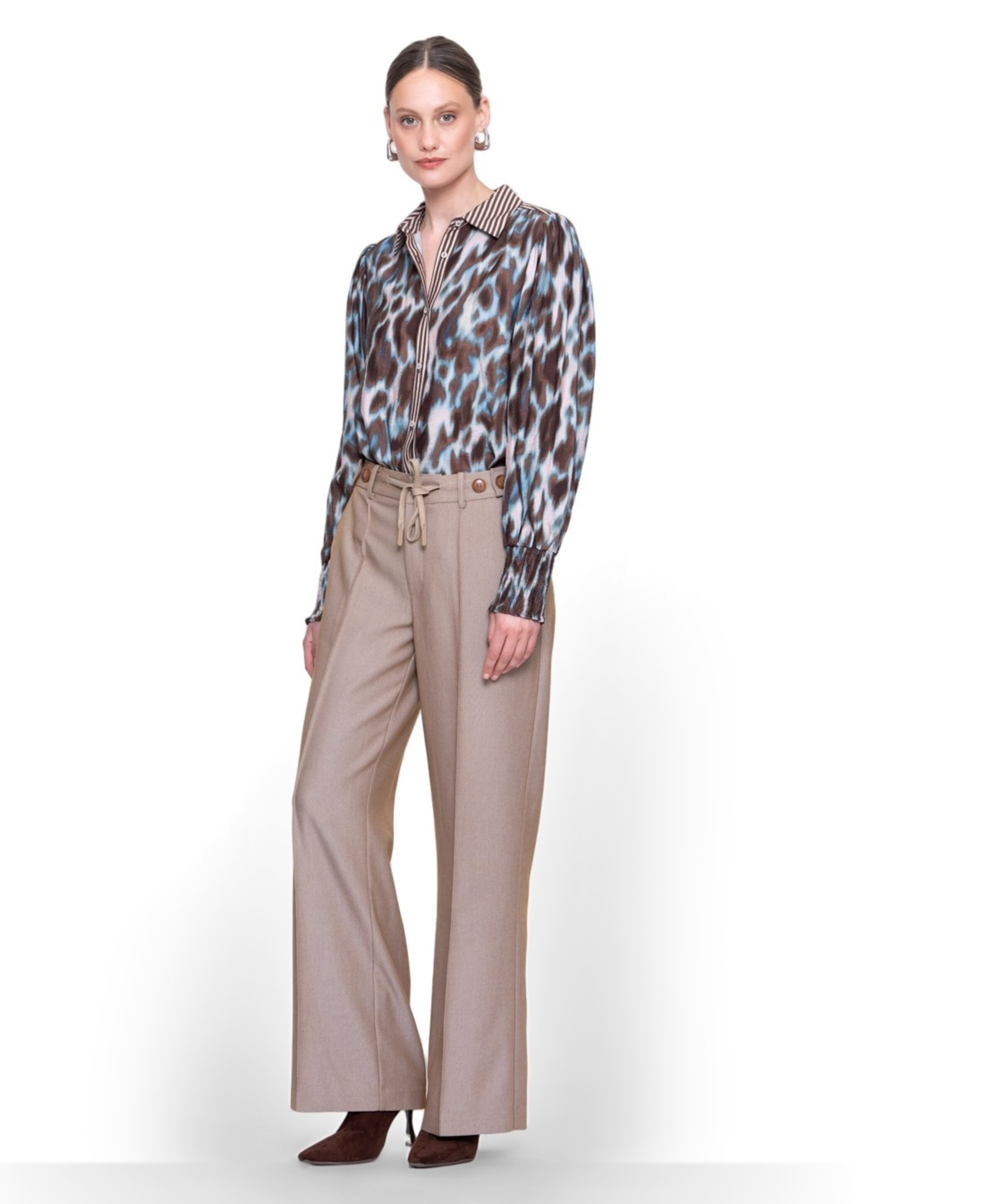 Geisha Fancy waistband dames broek beige