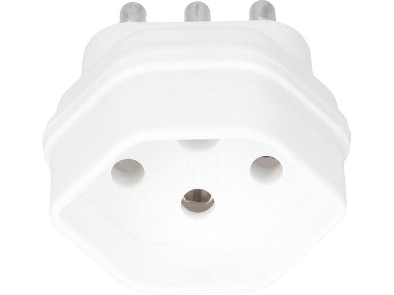 Max Hauri Reiseadapter Italien / Typ 13 3-polig Weisser Netzadapter