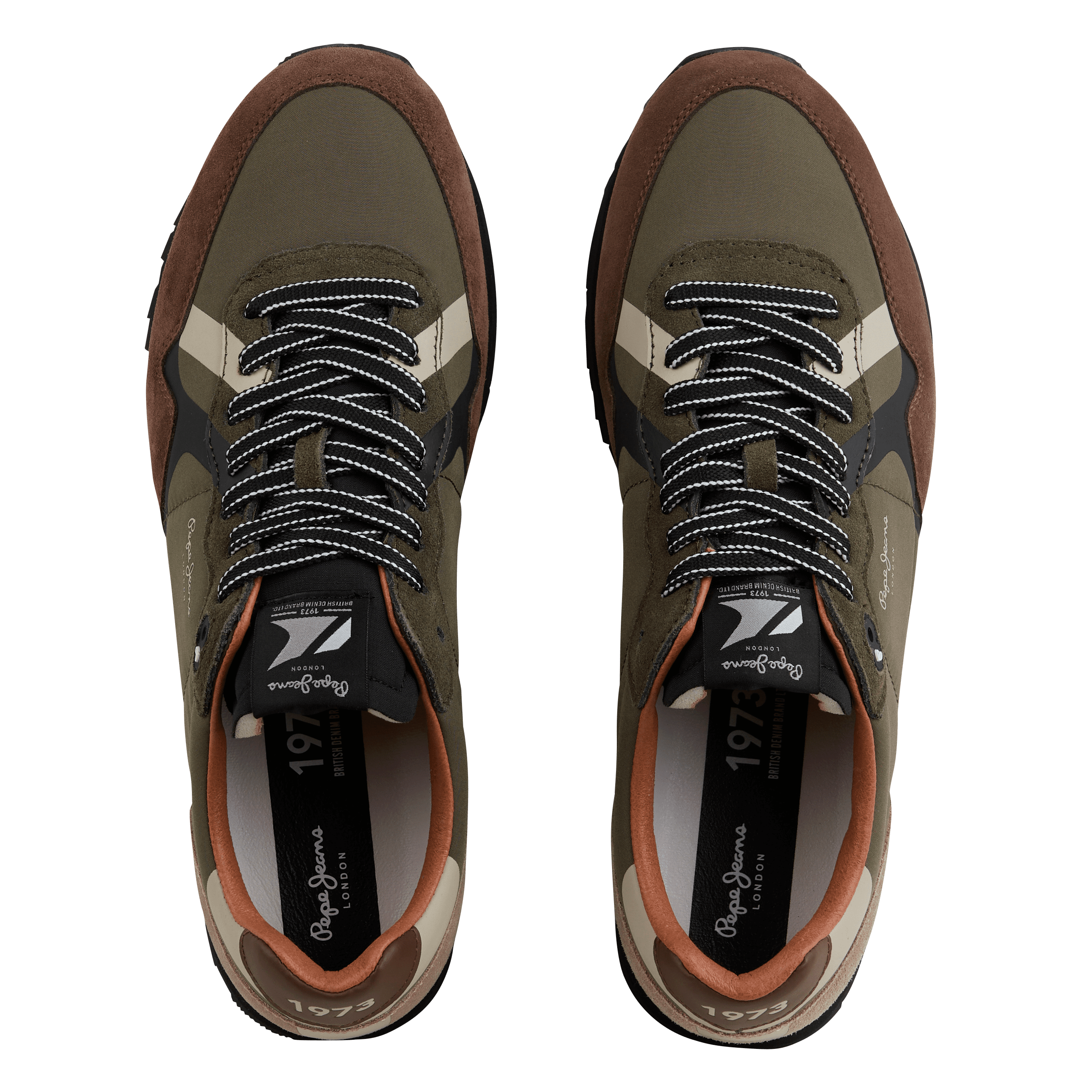 BRIT ROAD M - Baskets basses bi-matière imprimé | Marron