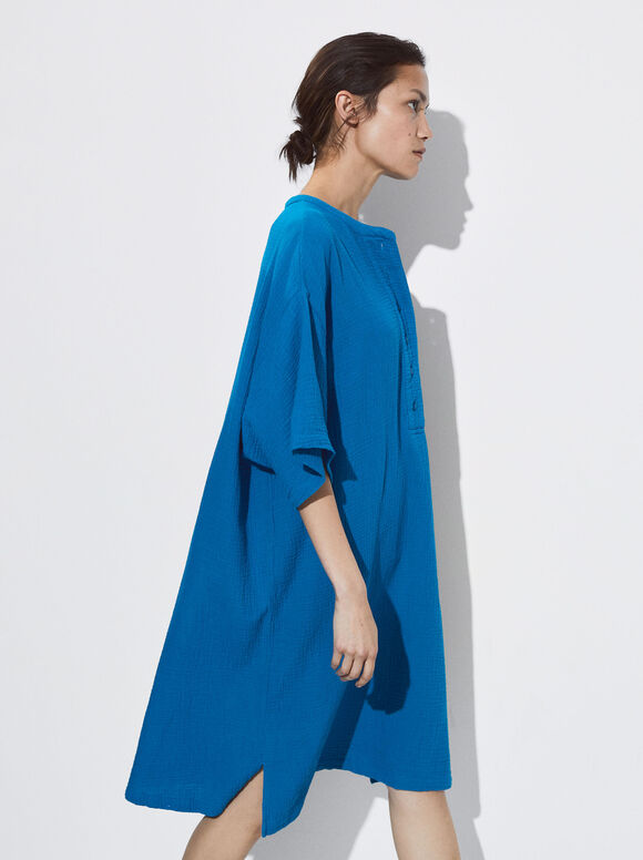Vestido texturizado - Azul