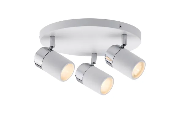 Paulmann 667.12, Overflade spotlys, GU10, 3 pære(r ), 230 V, Krom, Hvid
