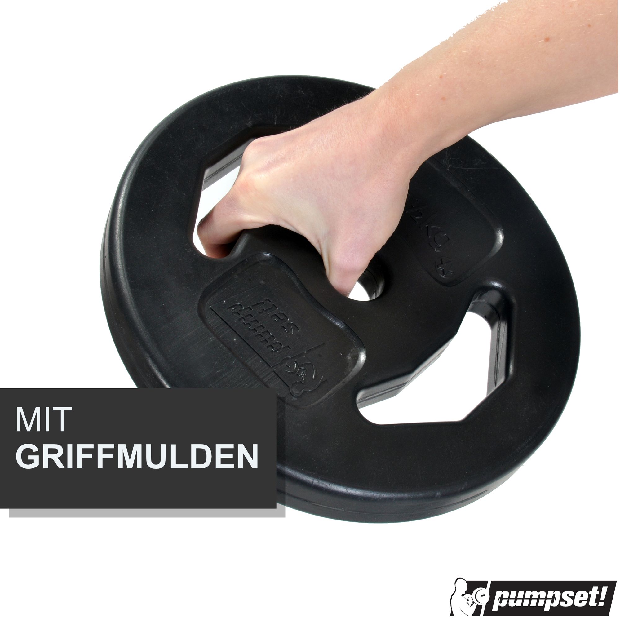 Original pumpset! 20 kg (Stange, Verschlüsse, Scheiben: 2 x 1,0 kg, 2 x 2,5 kg, 2 x 5,0 kg)