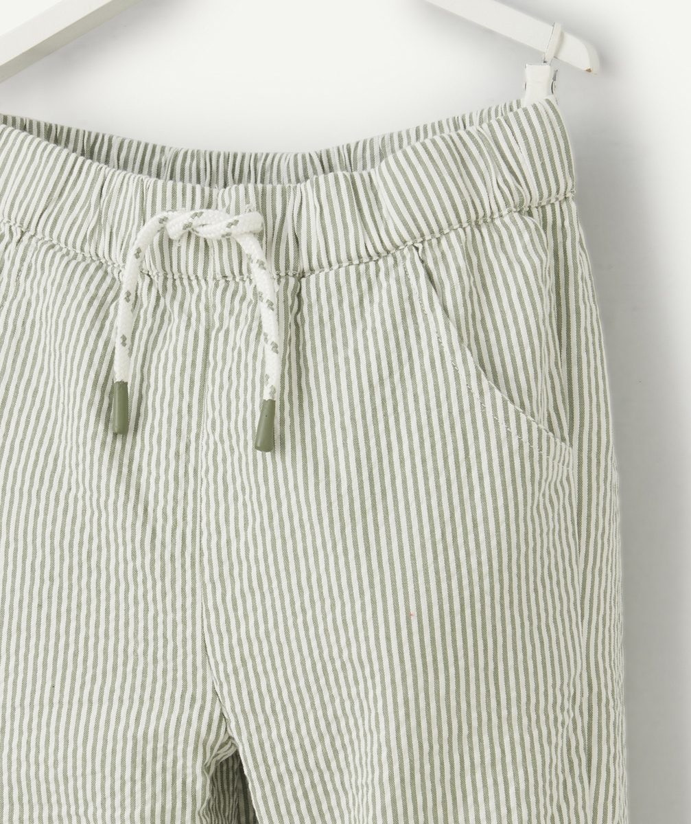pantalon relax bébé garçon vert à rayures