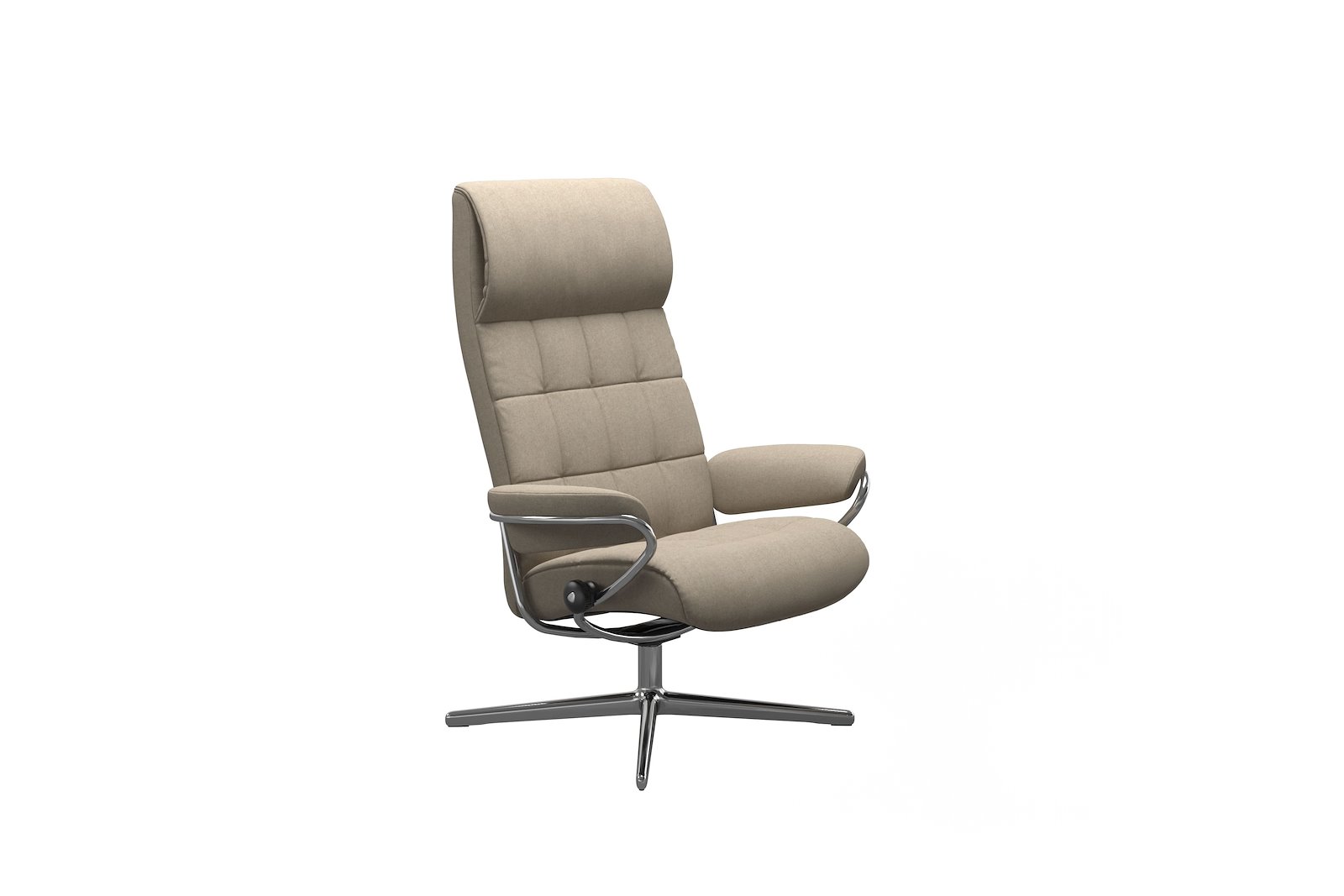 London lenestol Tekstil Calido Light Beige - Cross - Chrome