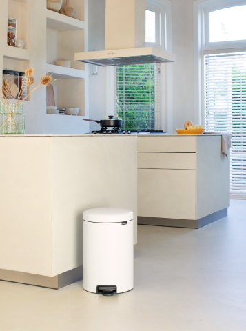 NewIcon Pedaalemmer, 20 liter, kunststof binnenemmer - White