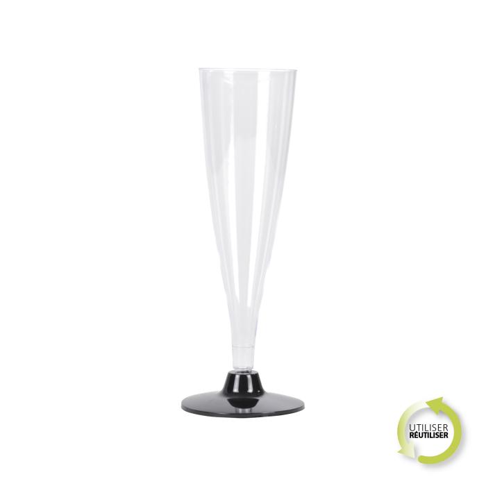 SET 6 FLUTES A CHAMPAGNE 14CL NOIR