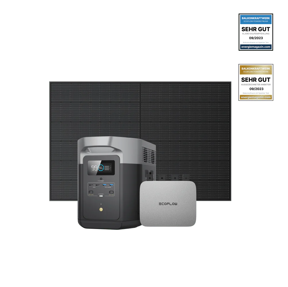 EcoFlow PowerStream Balkonkraftwerk mit 2 kWh Speicher 800W - DELTA Max 2000