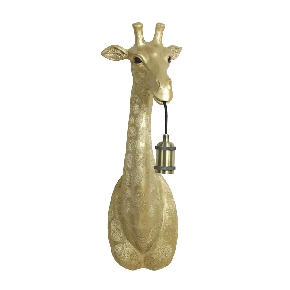 Wandlamp Giraffe - Goud - 20,5x19x61cm