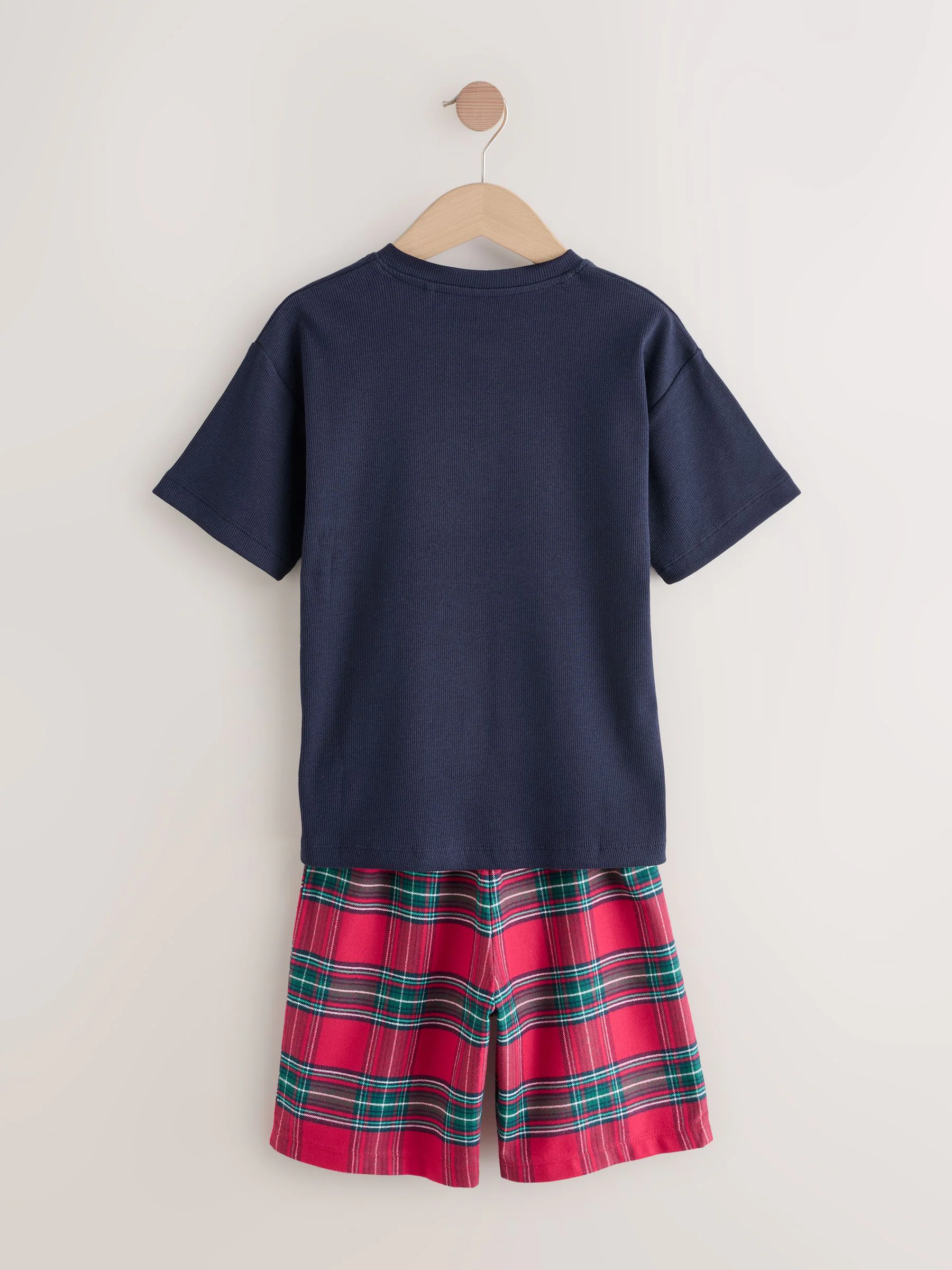 Rood met Schotse ruit - Matching Family - Korte kerstpyjama (5-16jr)