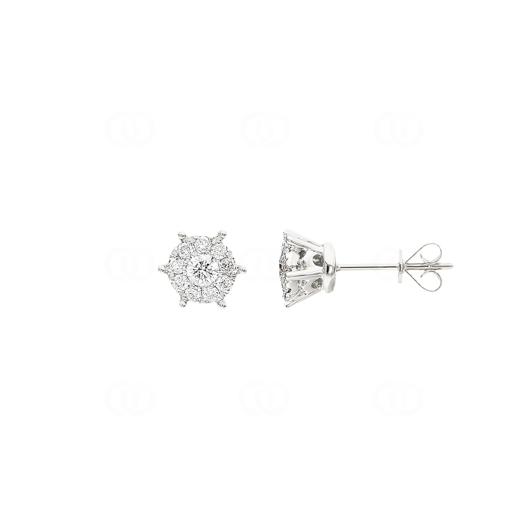 Ohrstecker 750/18 K Weissgold mit Diamanten 0.39 ct H/si