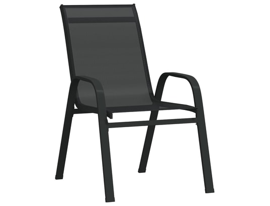 VIDAXL - Chaises empilables de jardin 4 pcs noir tissu textilène