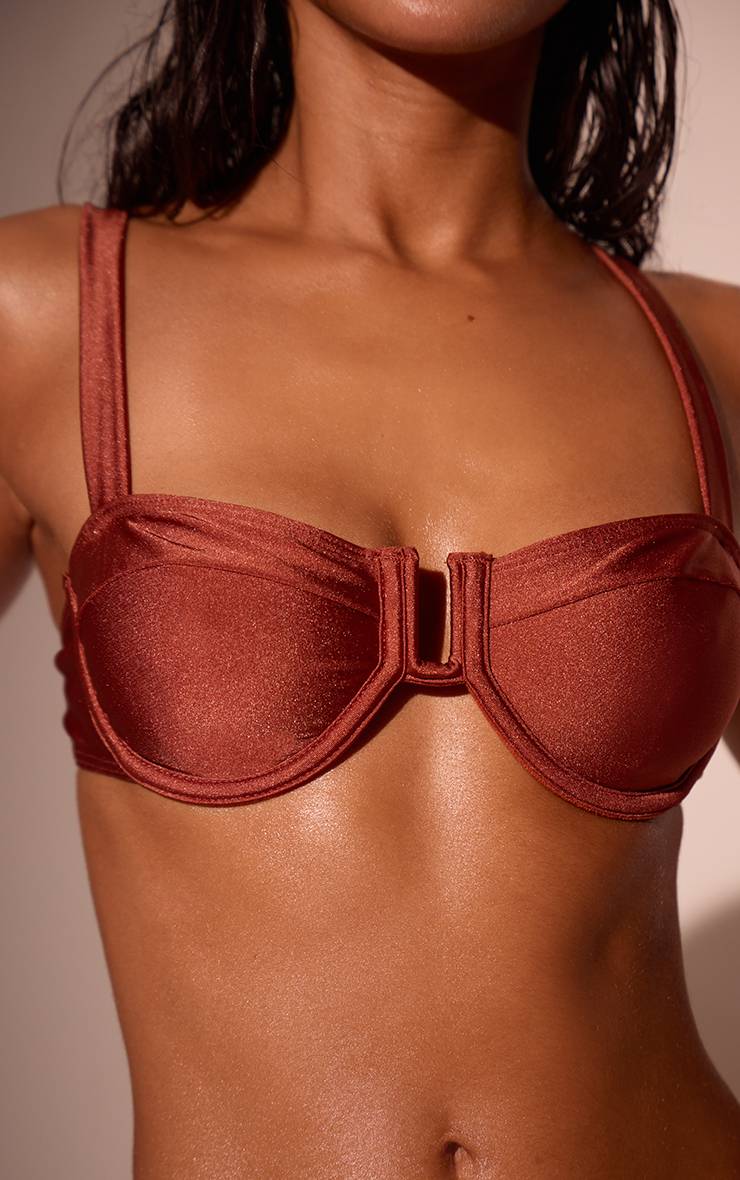 Bronze Haut De Bikini À Armatures Avec Barre En U