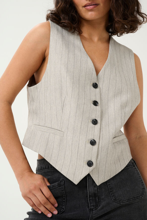 Kaffe KAkaysa Waistcoat Grey pinstripe