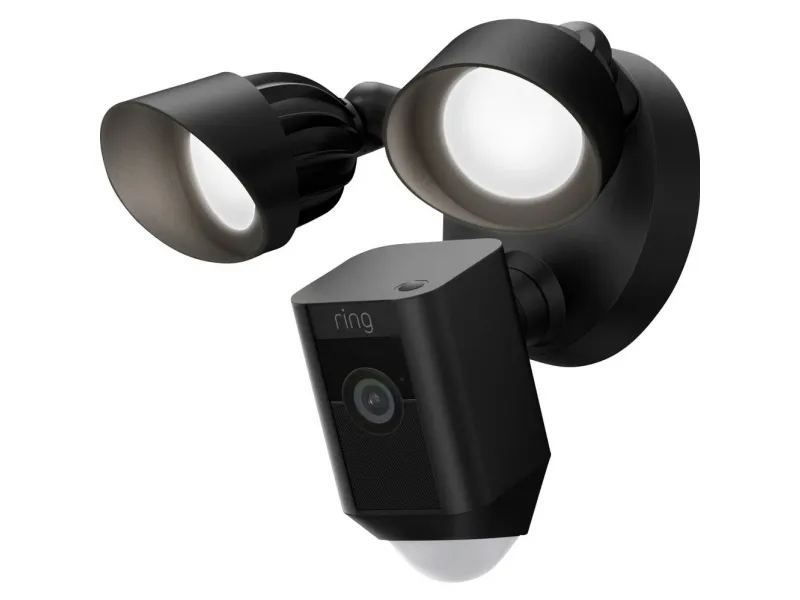 Ring Floodlight Cam Wired Plus - Netværksovervågningskamera - udendørs - vejrbestandig - farve (Dag/nat) - 1080p - audio - trådløs - WiFi - AC 120/230 V