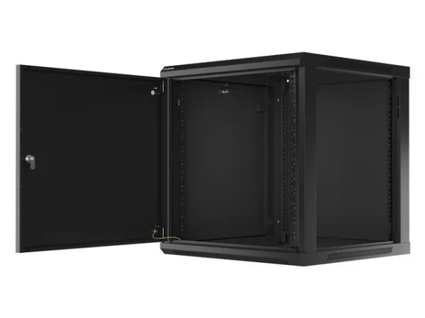Lanberg WF01 Series - Rack kabinet - flad pakke - vægmonterbar - sort, RAL 9004 - 12U - 19