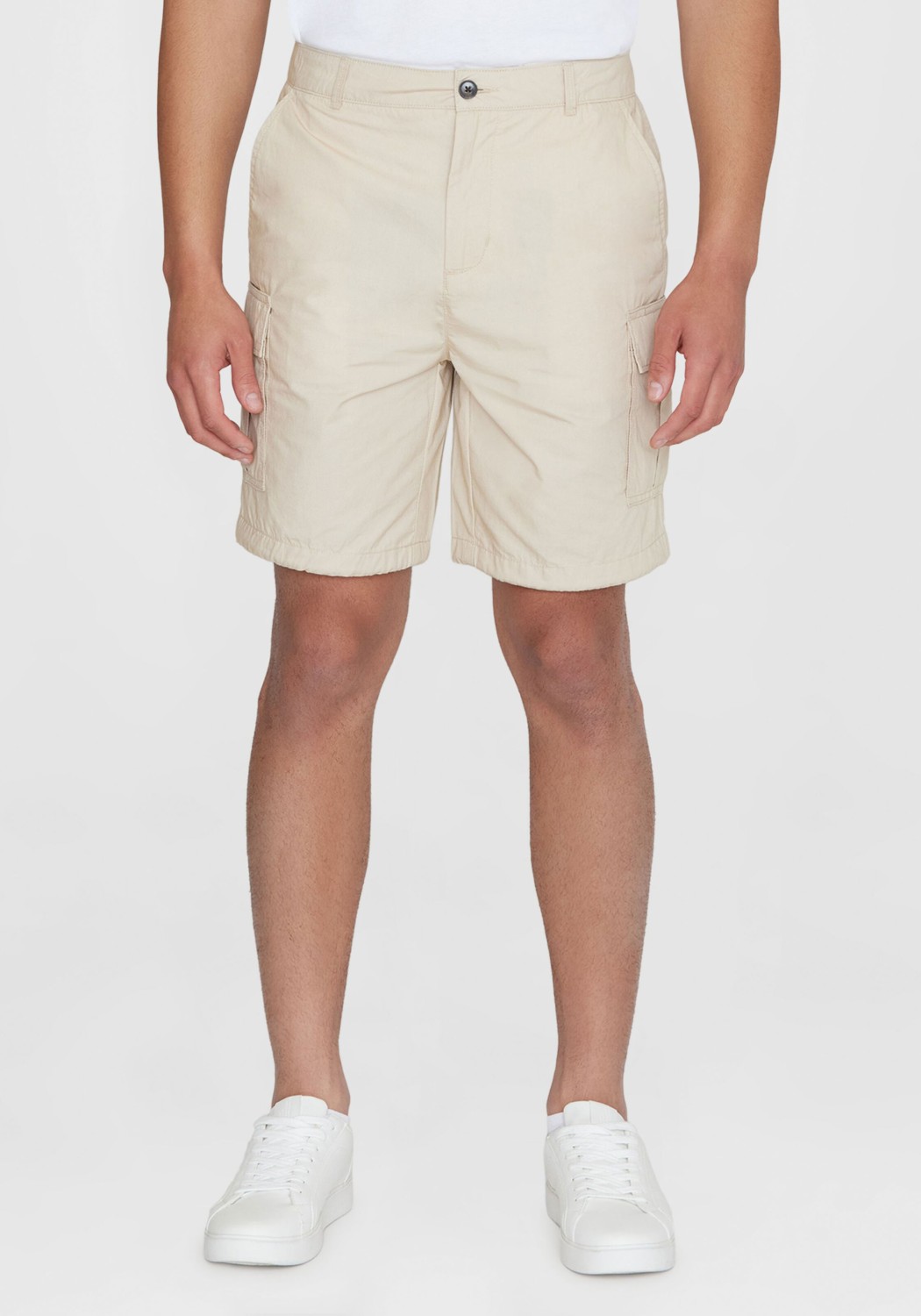 Knowledge Cotton Apparel Cargoshorts Fig Loose Cargo Poplin Shorts Light Feather Gray