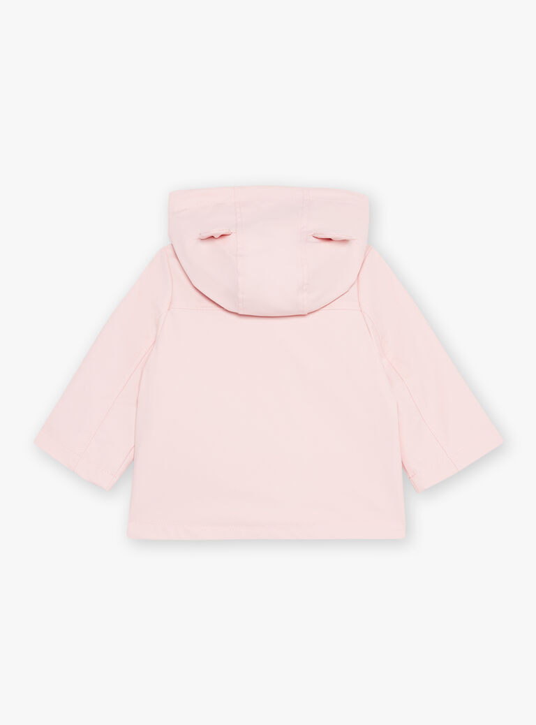 Imperméable rose ciré à capuche 3 en 1