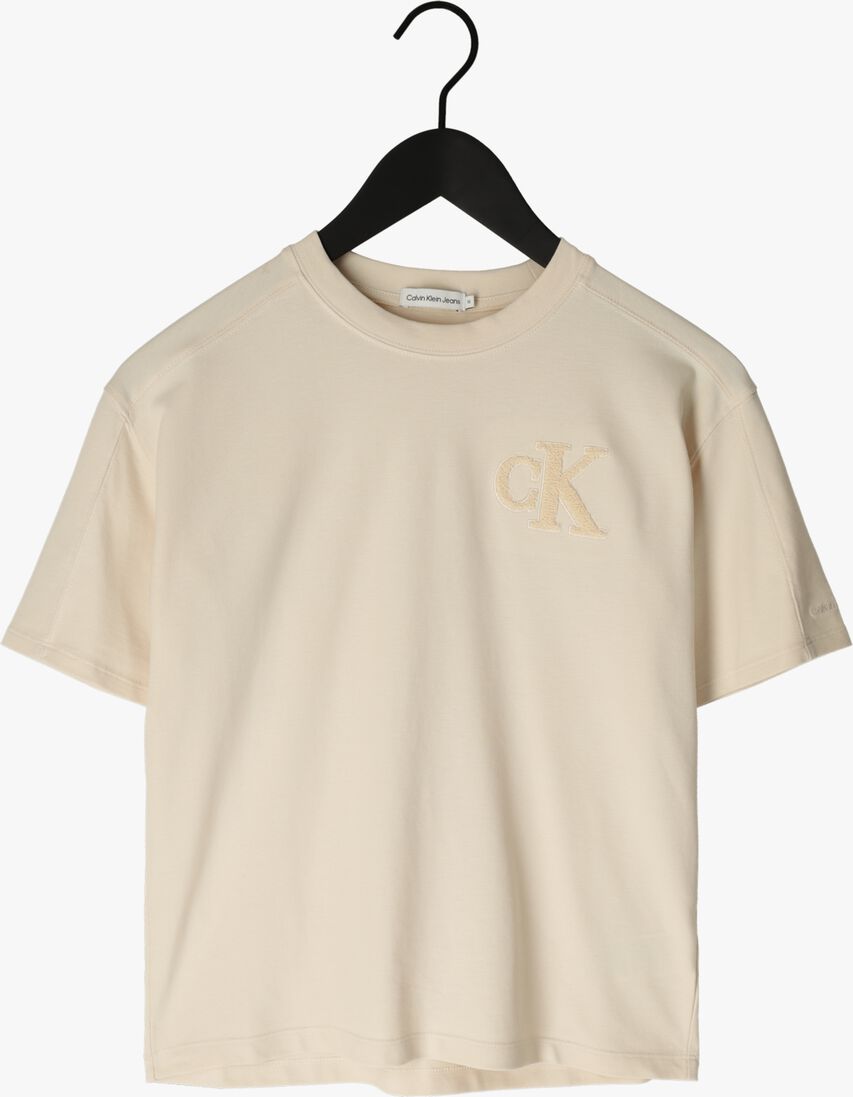 CALVIN KLEIN beige calvin klein t-shirt interlock pique ss t-shirt