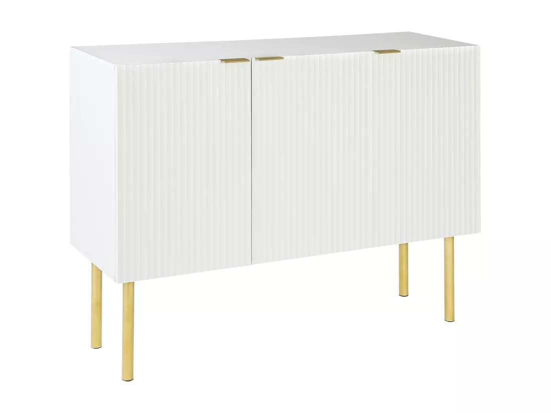 Buffet 3 portes avec étagères réglables - MDF & panneaux de particules - Blanc